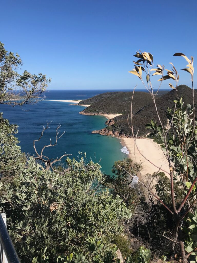 Zenith Beach viewed from Tomaree Headland, Port Stephens, Australia