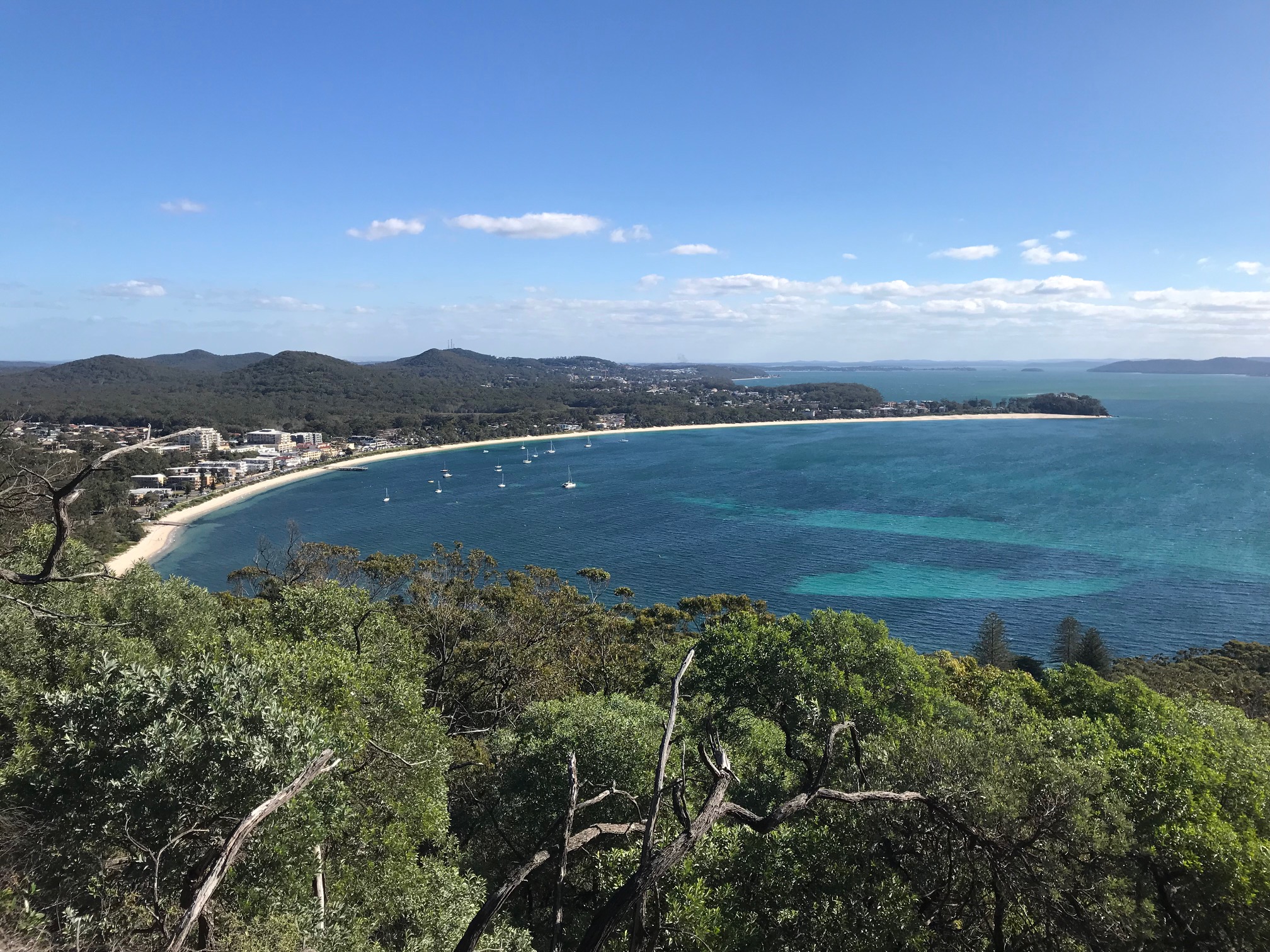Shoal Bay and Port Stpehens Eastern Harbour as viewed from Tomaree Headland