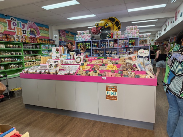Inside the Lollybug in Port Stephens with American and British Lollies of every imaginable colour