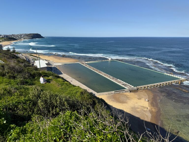 Overlooking Merewether Ocean Baths and the Newcastle coastline