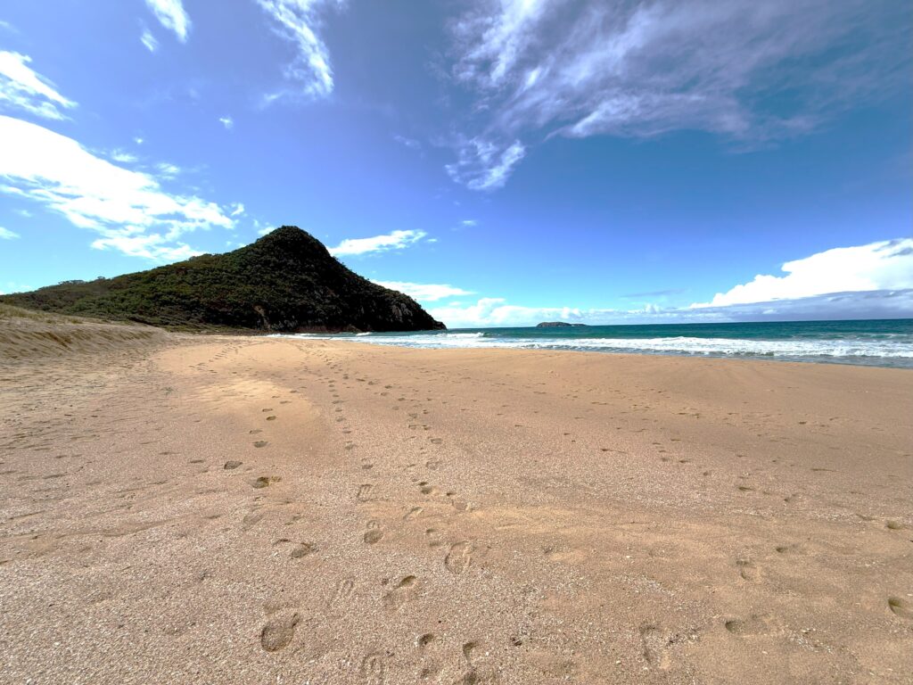 Zenith Beach in the afternoon looking towards Tomaree Headland
