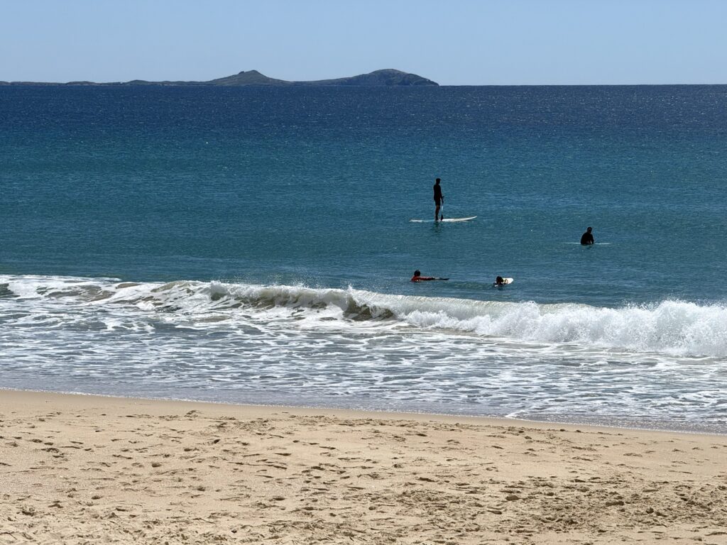 Surfing at Bennetts Beach, Hawks Nest