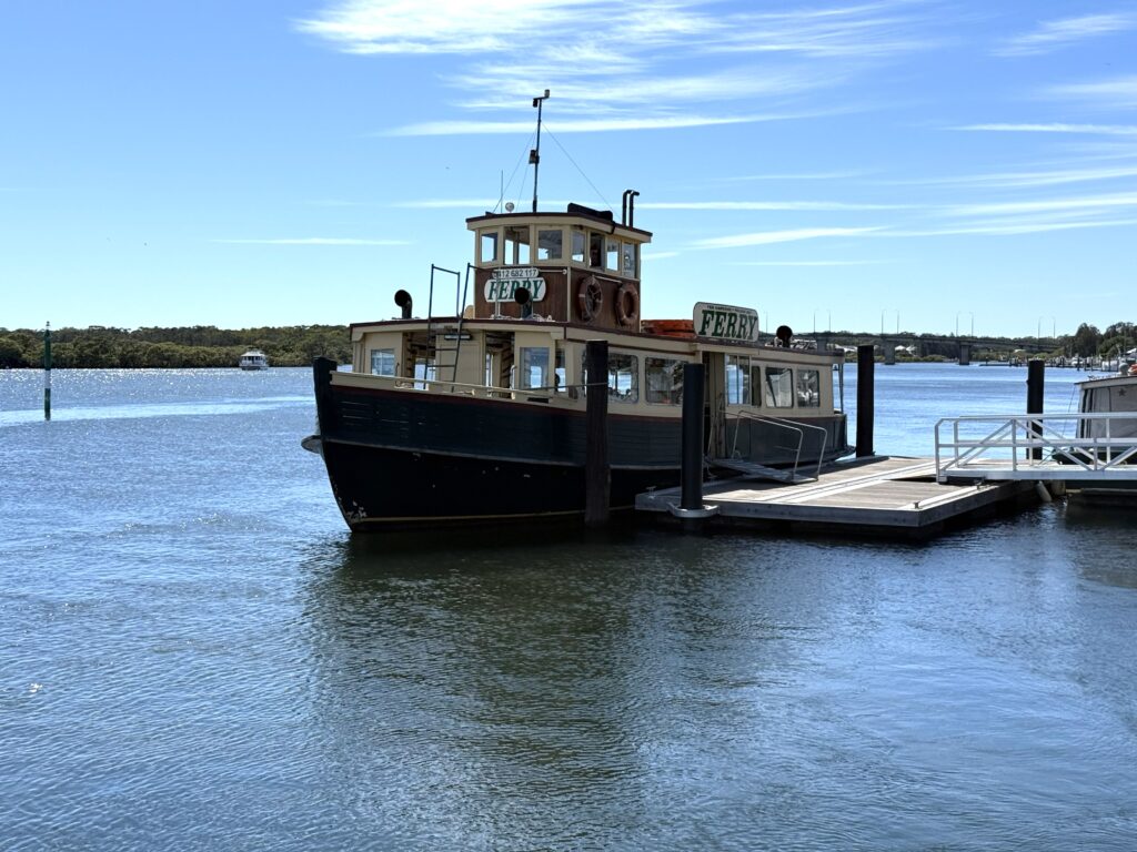Historic Tea Gardens Ferry awaiting passengers