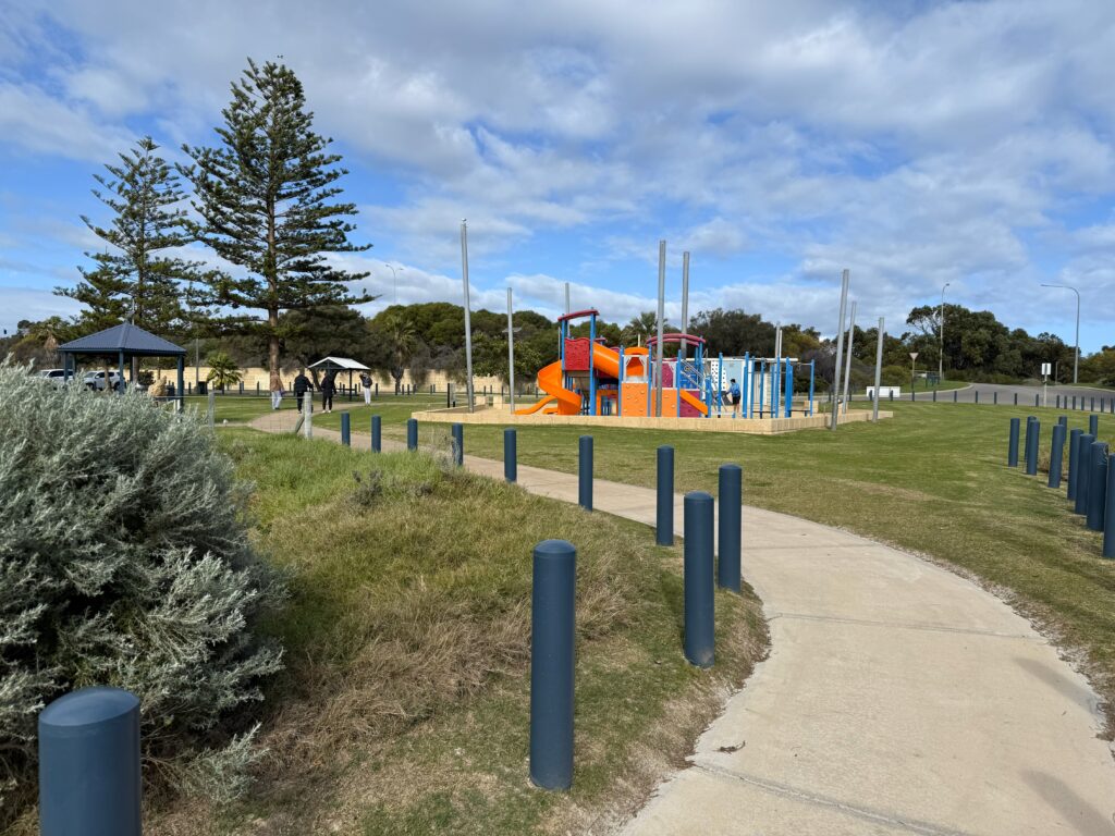 Geraldton Foreshore with plenty of playgrounds for the kids to explore.