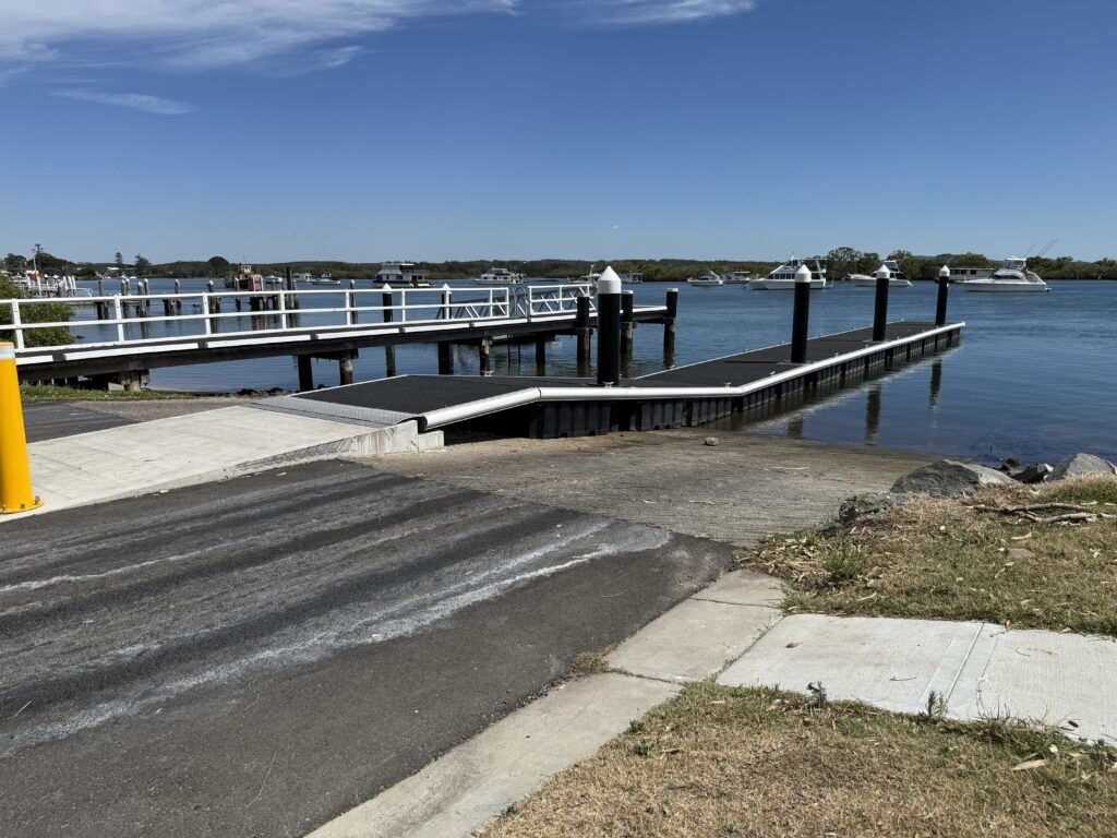 Dual boat ramp at Tea Gardens for direct access to the Myall River