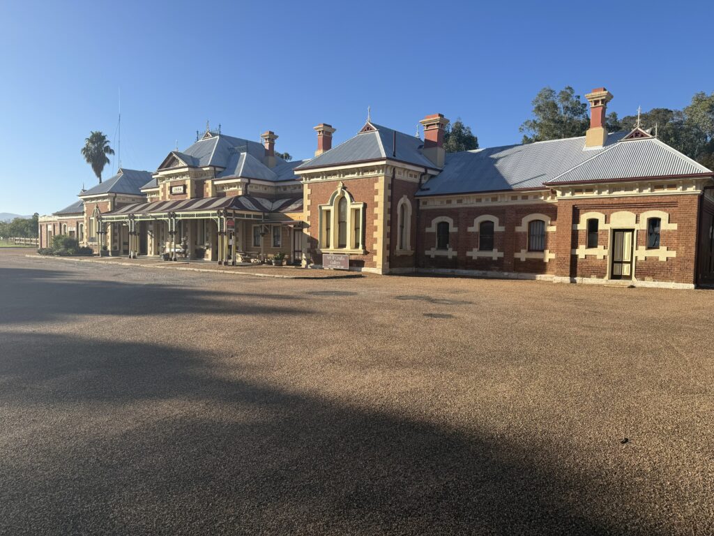 Heritage listed Mudgee Railway Station is a beautiful example of Victorian Architecture. Sadly, the trains no longer run.