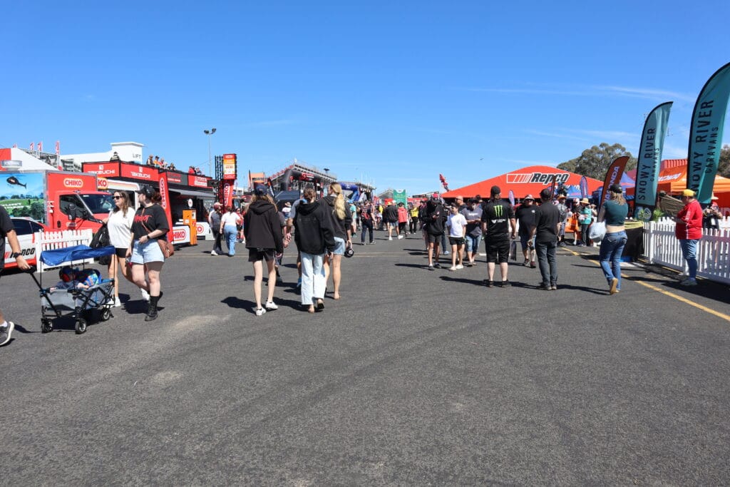 Crowds at Merchandise Alley (not race day)