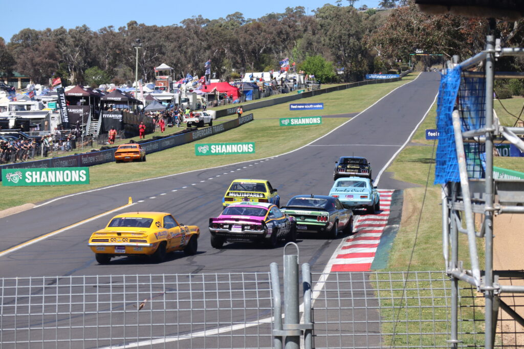 Touring Car Masters exit Hell Corner at Mount Panorama
