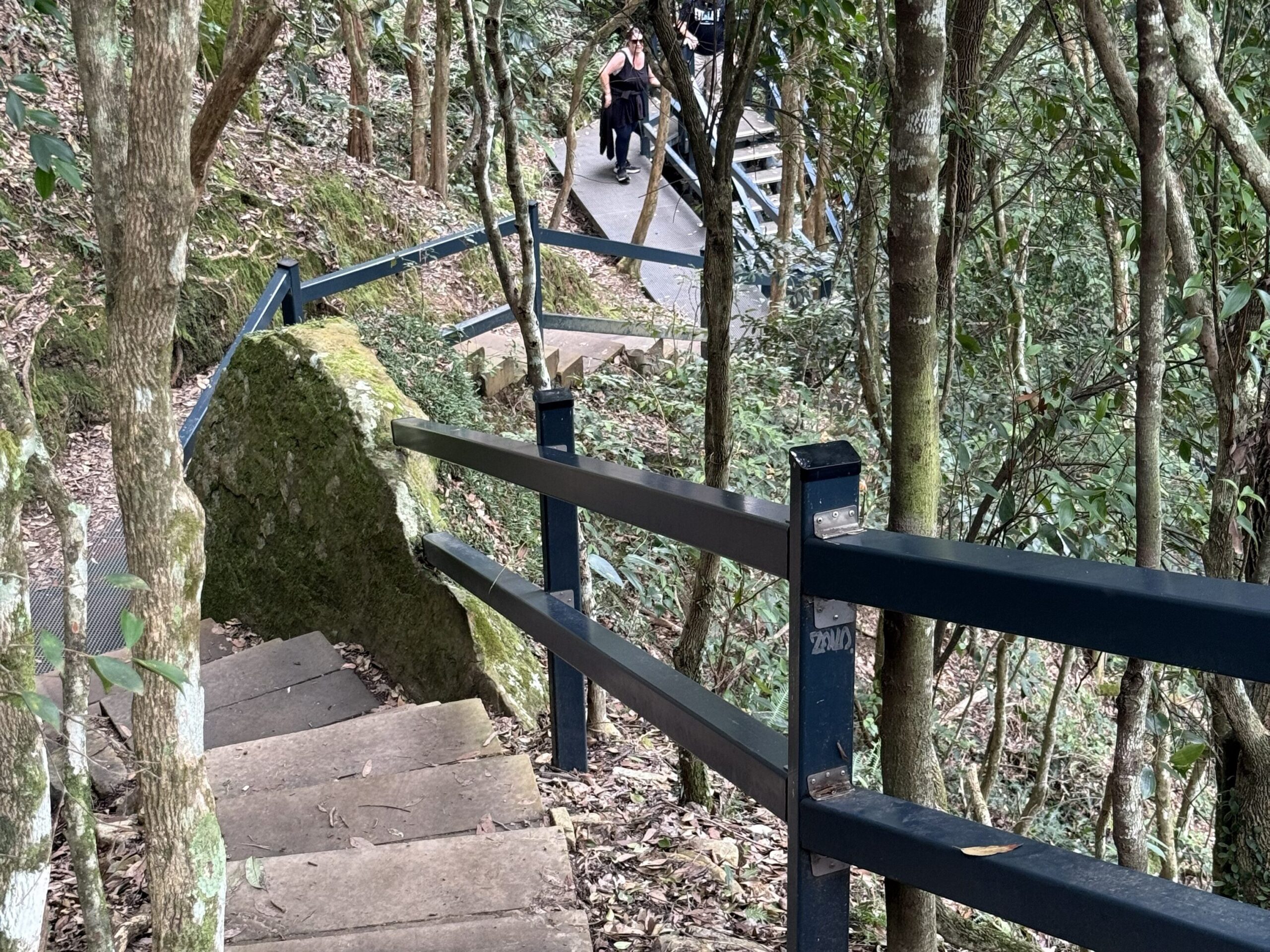 Steep steps provide access to the valley floor
