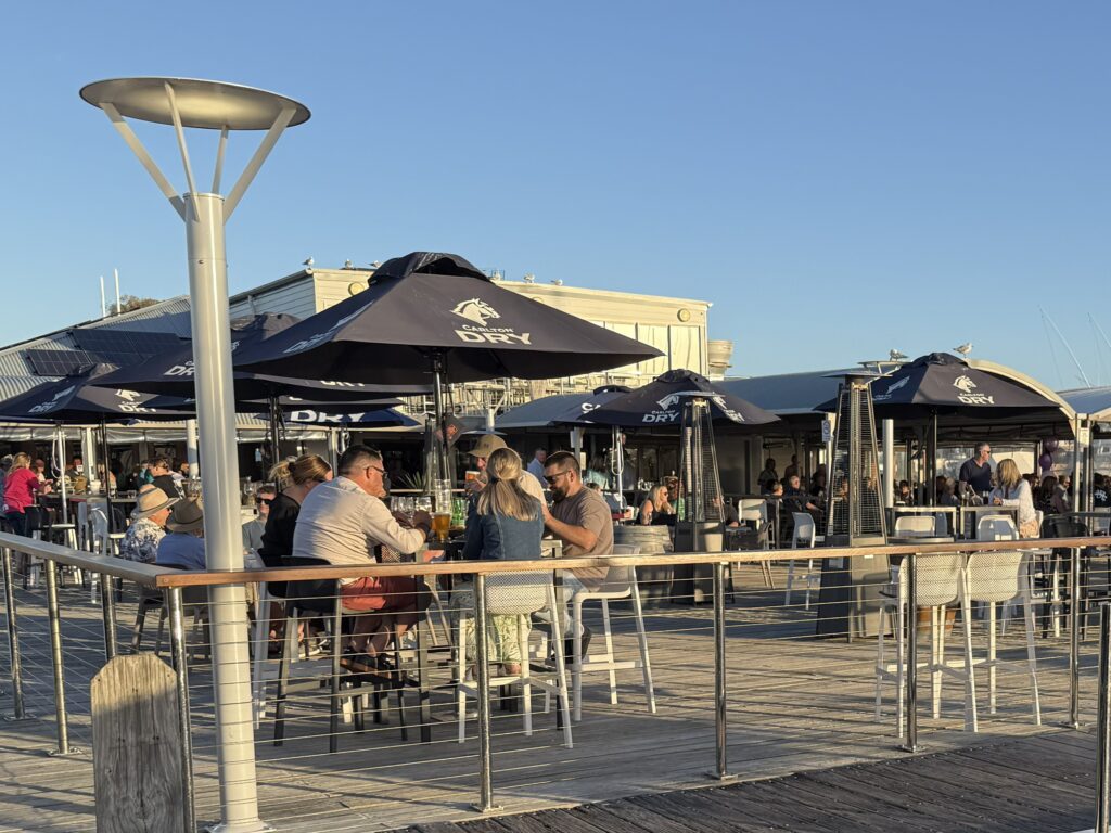 Friends and family dining at the Lake Macquarie Yacht Club