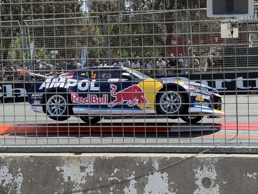 Red Bull Supercar flying through the Chicane at the Gold Coast 500
