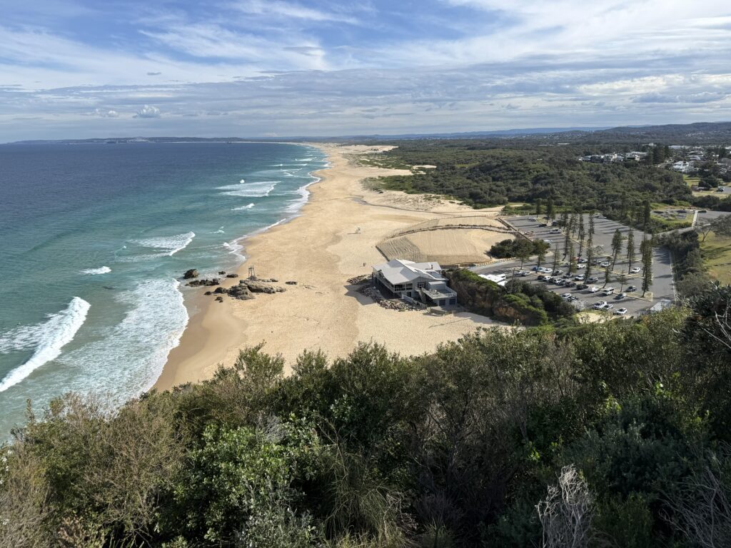 View from Redhead Bluff overlooking Redhead Beach in Lake Macquarie