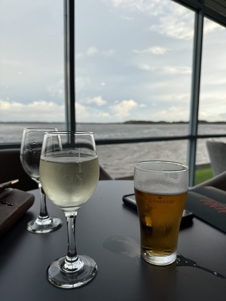 Enjoy a couple of drinks at Club Harrington and the million dollar view overlooking the Manning River.