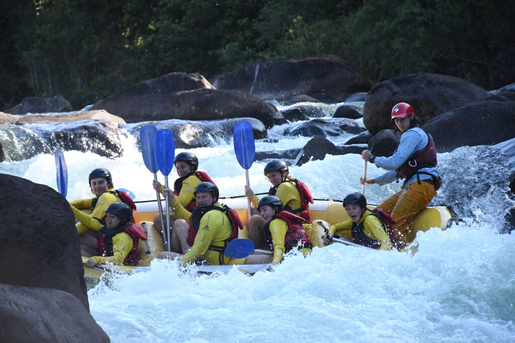 Going sideways, maybe backwards down the rapids