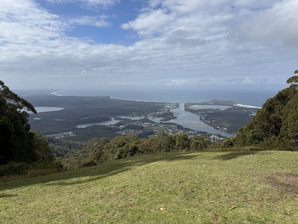 View from North Brother Mountain overlooking Camden Haven and Laurieton from the paragliding launch site.