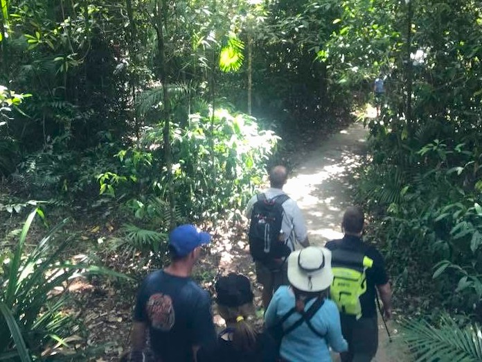 Family on a guided tour through the Daintree Rainforest